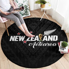 Football New Zealand Round Carpet Aotearoa United Black Version - Aussie Hoodie