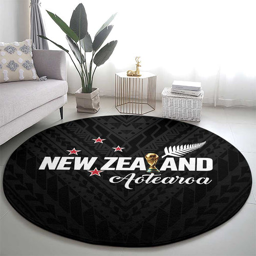 Football New Zealand Round Carpet Aotearoa United Black Version - Aussie Hoodie