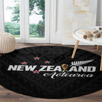 Football New Zealand Round Carpet Aotearoa United Black Version - Aussie Hoodie
