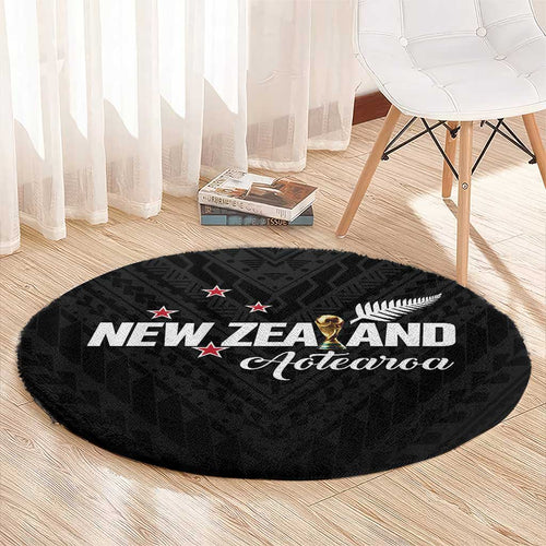 Football New Zealand Round Carpet Aotearoa United Black Version - Aussie Hoodie