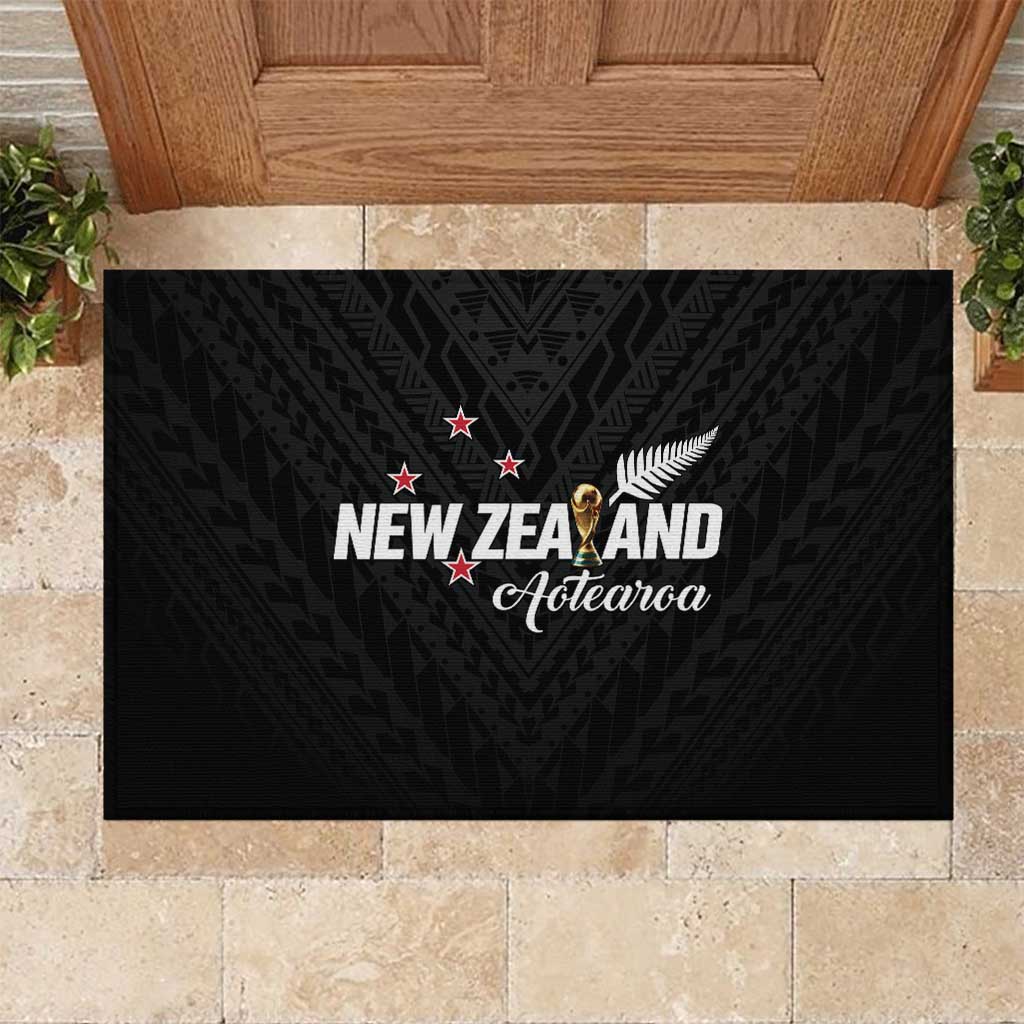 Football New Zealand Rubber Doormat Aotearoa United Black Version - Aussie Hoodie