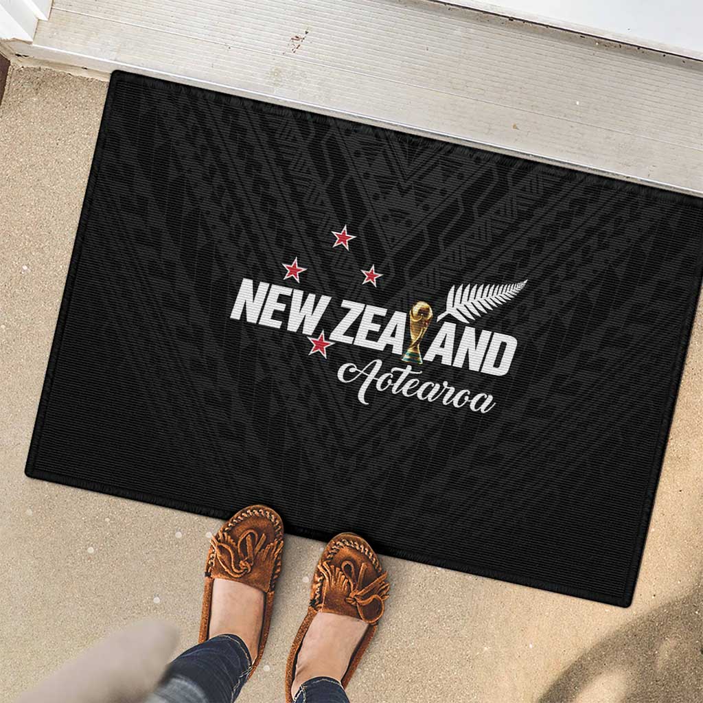 Football New Zealand Rubber Doormat Aotearoa United Black Version - Aussie Hoodie