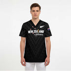 Custom Football New Zealand Scrub Top Aotearoa United Black Version - Aussie Hoodie