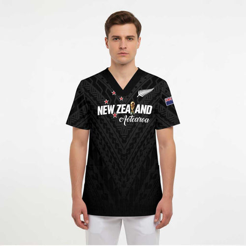 Custom Football New Zealand Scrub Top Aotearoa United Black Version - Aussie Hoodie