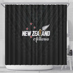 Football New Zealand Shower Curtain Aotearoa United Black Version - Aussie Hoodie