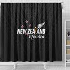 Football New Zealand Shower Curtain Aotearoa United Black Version - Aussie Hoodie