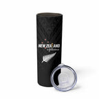 Custom Football New Zealand Skinny Tumbler Aotearoa United Black Version - Aussie Hoodie