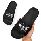 Football New Zealand Slide Sandals Aotearoa United Black Version - Aussie Hoodie