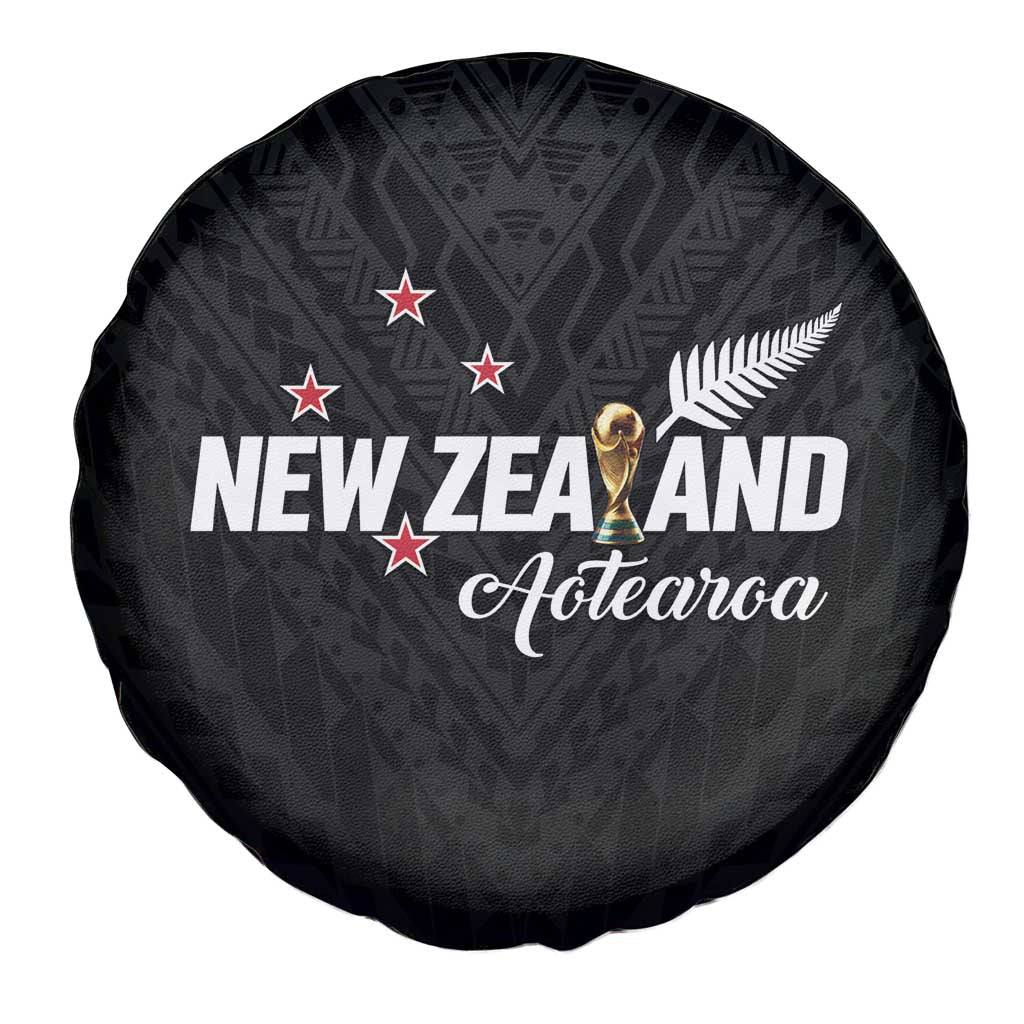 Football New Zealand Spare Tire Cover Aotearoa United Black Version - Aussie Hoodie