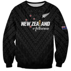 Custom Football New Zealand Sweatshirt Aotearoa United Black Version - Aussie Hoodie