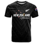 Custom Football New Zealand T Shirt Aotearoa United Black Version - Aussie Hoodie
