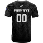 Custom Football New Zealand T Shirt Aotearoa United Black Version - Aussie Hoodie