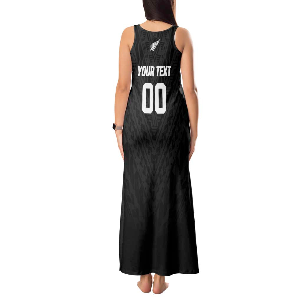 Custom Football New Zealand Tank Maxi Dress Aotearoa United Black Version - Aussie Hoodie