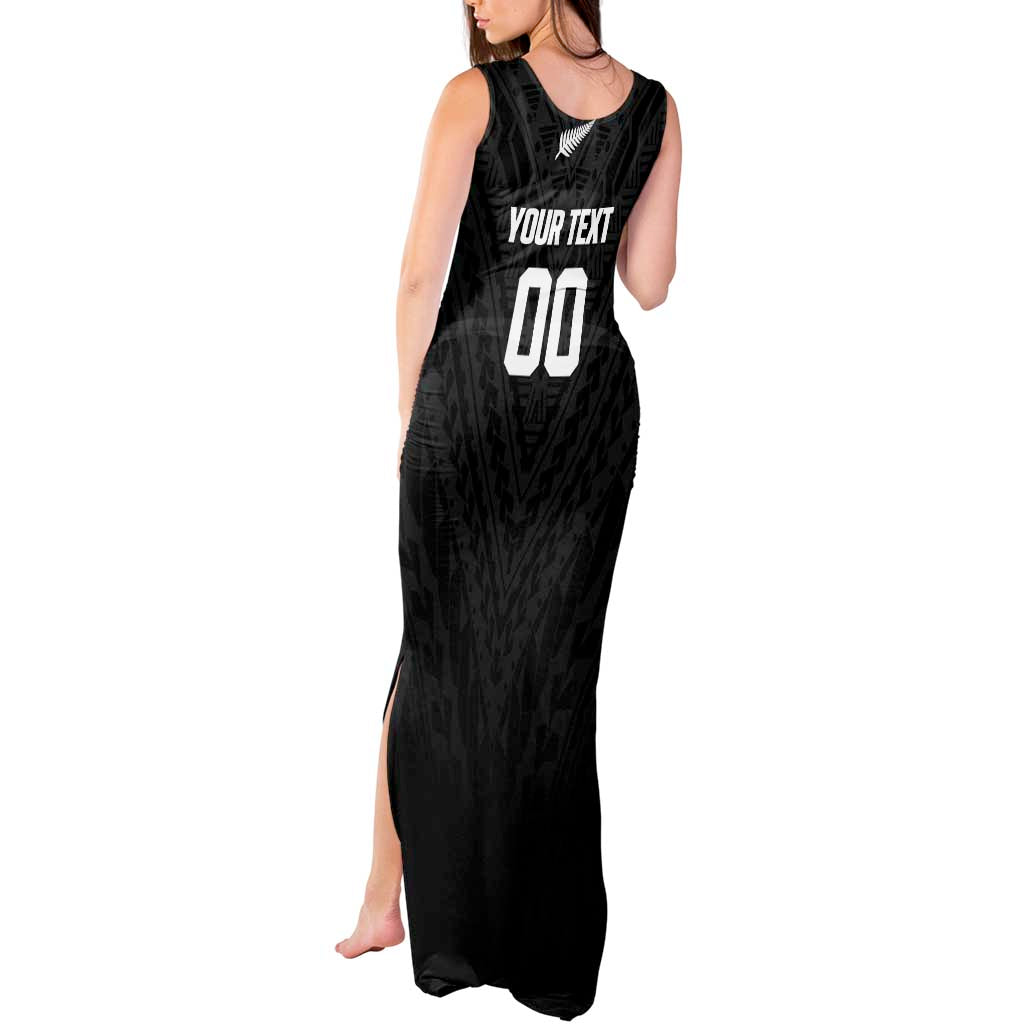 Custom Football New Zealand Tank Maxi Dress Aotearoa United Black Version - Aussie Hoodie