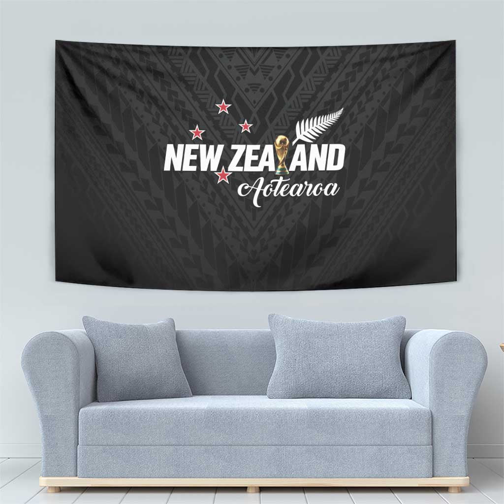 Football New Zealand Tapestry Aotearoa United Black Version - Aussie Hoodie