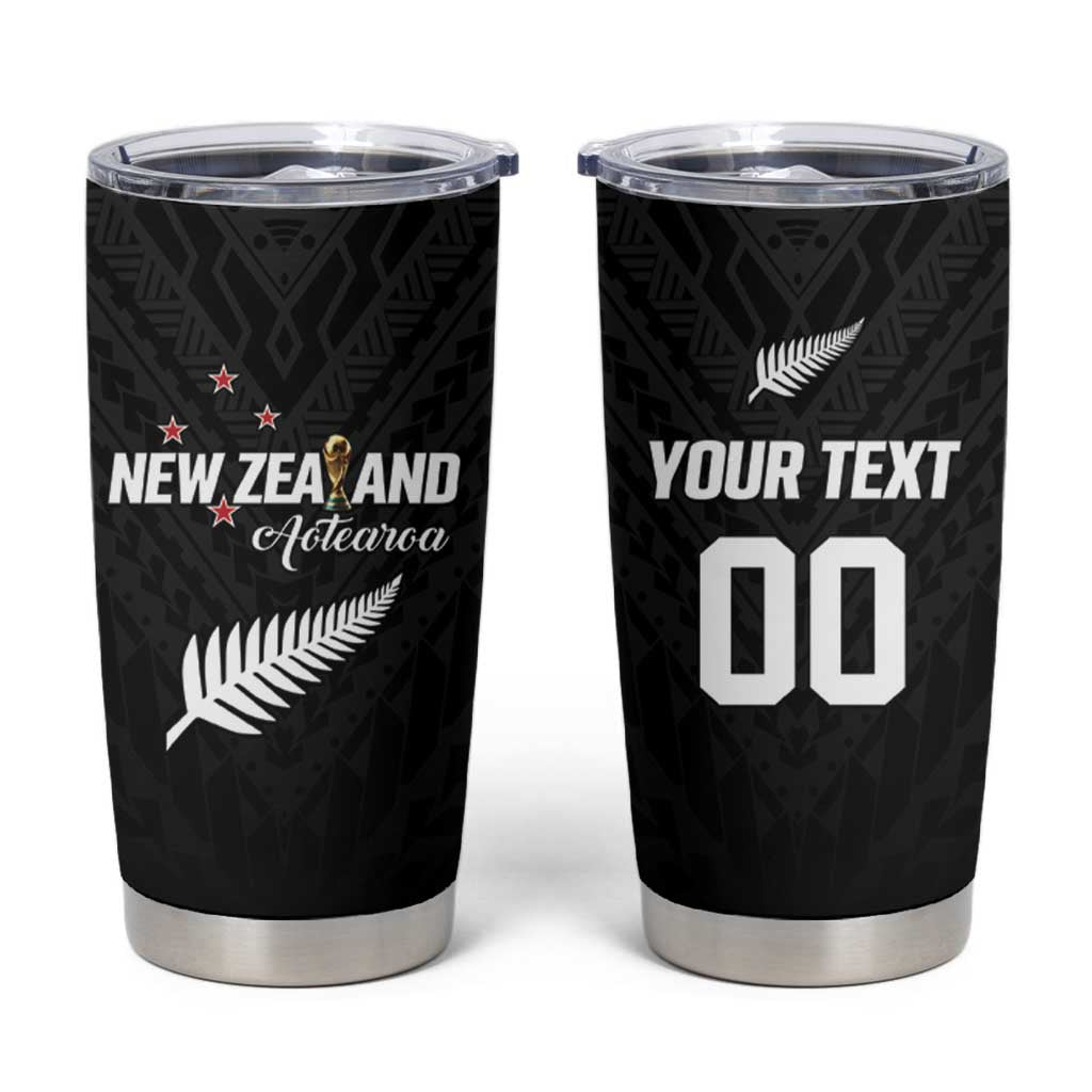 Custom Football New Zealand Tumbler Cup Aotearoa United Black Version - Aussie Hoodie