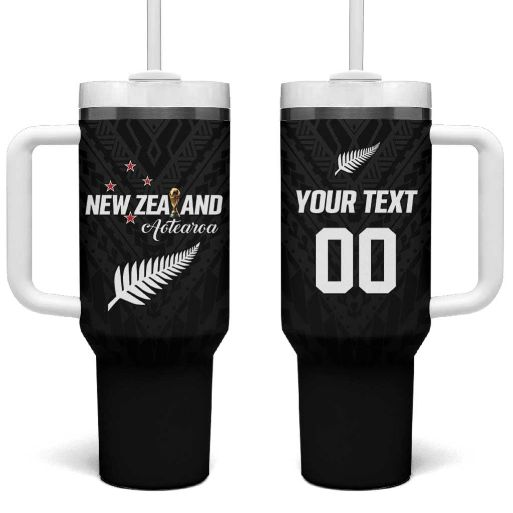 Custom Football New Zealand Tumbler With Handle Aotearoa United Black Version - Aussie Hoodie
