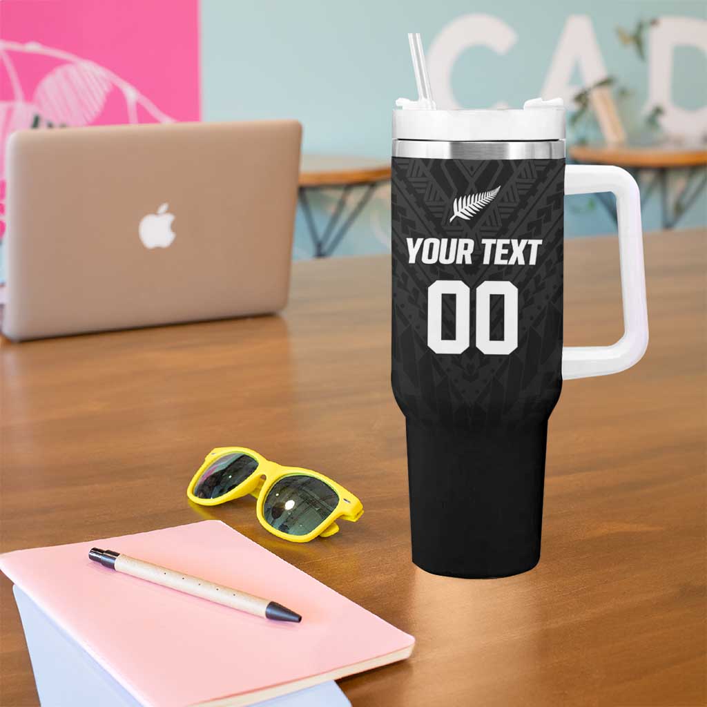 Custom Football New Zealand Tumbler With Handle Aotearoa United Black Version - Aussie Hoodie