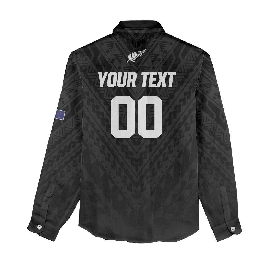 Custom Football New Zealand Women Casual Shirt Aotearoa United Black Version - Aussie Hoodie