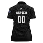 Custom Football New Zealand Women Polo Shirt Aotearoa United Black Version - Aussie Hoodie