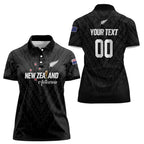 Custom Football New Zealand Women Polo Shirt Aotearoa United Black Version - Aussie Hoodie