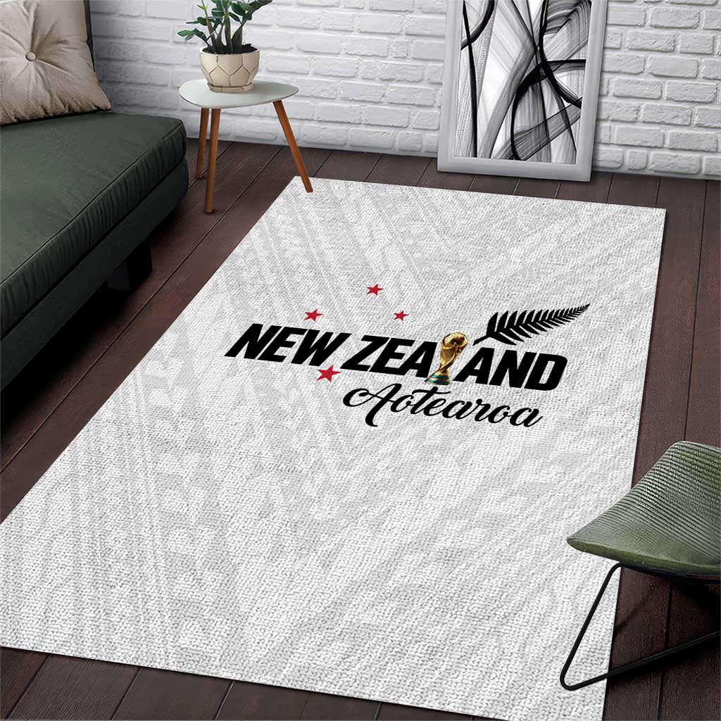 Football New Zealand Area Rug Aotearoa United White Version - Aussie Hoodie