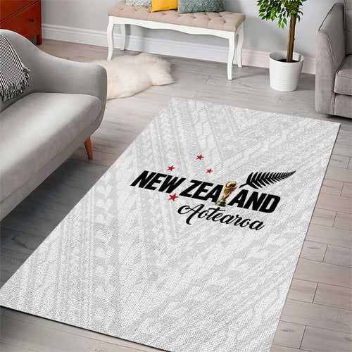 Football New Zealand Area Rug Aotearoa United White Version - Aussie Hoodie
