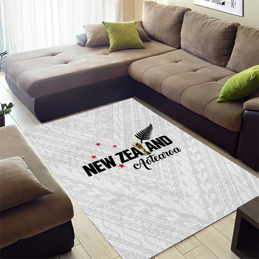 Football New Zealand Area Rug Aotearoa United White Version - Aussie Hoodie