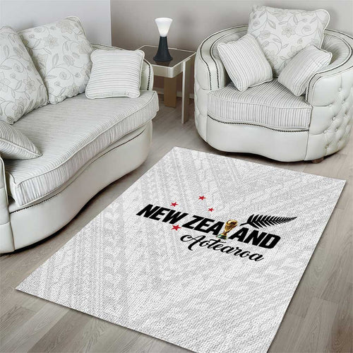 Football New Zealand Area Rug Aotearoa United White Version - Aussie Hoodie