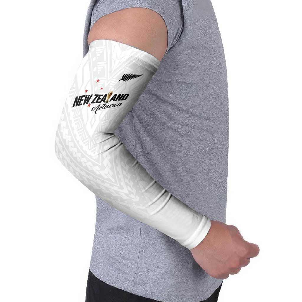 Custom Football New Zealand Arm Sleeves Aotearoa United White Version - Aussie Hoodie