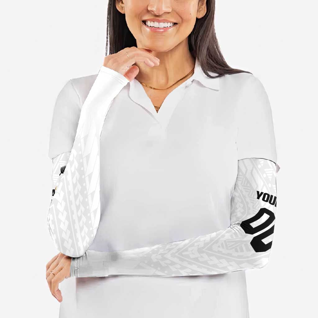 Custom Football New Zealand Arm Sleeves Aotearoa United White Version - Aussie Hoodie