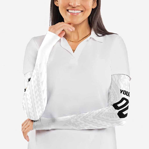 Custom Football New Zealand Arm Sleeves Aotearoa United White Version - Aussie Hoodie