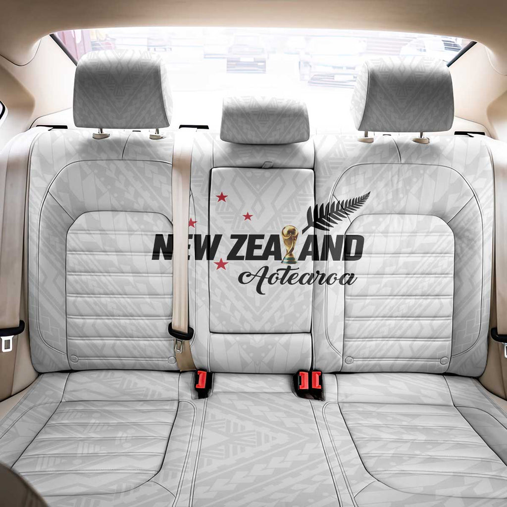 Football New Zealand Back Car Seat Cover Aotearoa United White Version - Aussie Hoodie