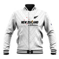 Custom Football New Zealand Baseball Jacket Aotearoa United White Version - Aussie Hoodie