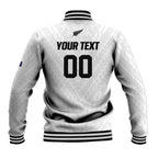Custom Football New Zealand Baseball Jacket Aotearoa United White Version - Aussie Hoodie