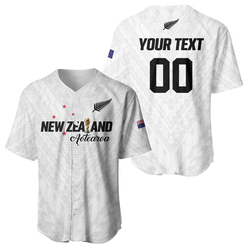 Custom Football New Zealand Baseball Jersey Aotearoa United White Version - Aussie Hoodie