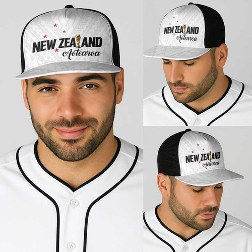 Football New Zealand Baseball Net Cap Aotearoa United White Version - Aussie Hoodie