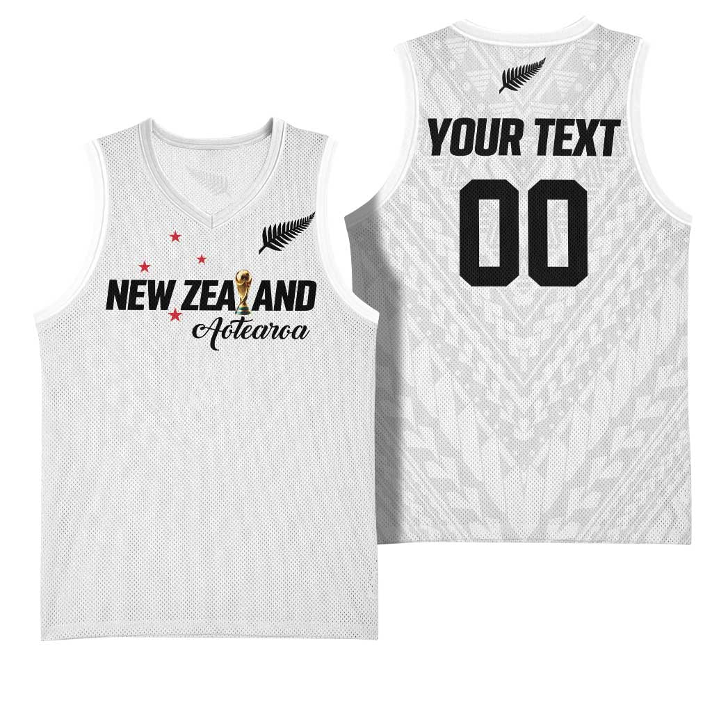 Custom Football New Zealand Basketball Jersey Aotearoa United White Version - Aussie Hoodie