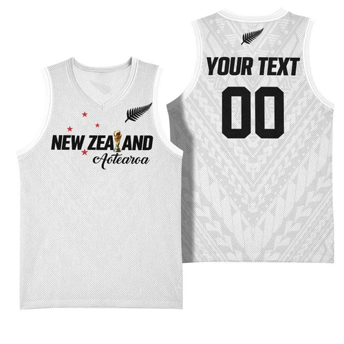 Custom Football New Zealand Basketball Jersey Aotearoa United White Version - Aussie Hoodie
