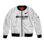 Custom Football New Zealand Bomber Jacket Aotearoa United White Version - Aussie Hoodie