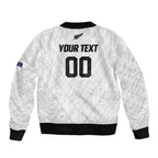 Custom Football New Zealand Bomber Jacket Aotearoa United White Version - Aussie Hoodie