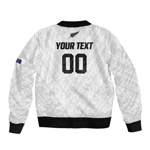 Custom Football New Zealand Bomber Jacket Aotearoa United White Version - Aussie Hoodie