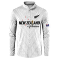 Custom Football New Zealand Button Sweatshirt Aotearoa United White Version - Aussie Hoodie