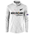 Custom Football New Zealand Button Sweatshirt Aotearoa United White Version - Aussie Hoodie