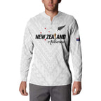Custom Football New Zealand Button Sweatshirt Aotearoa United White Version - Aussie Hoodie