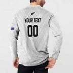Custom Football New Zealand Button Sweatshirt Aotearoa United White Version - Aussie Hoodie