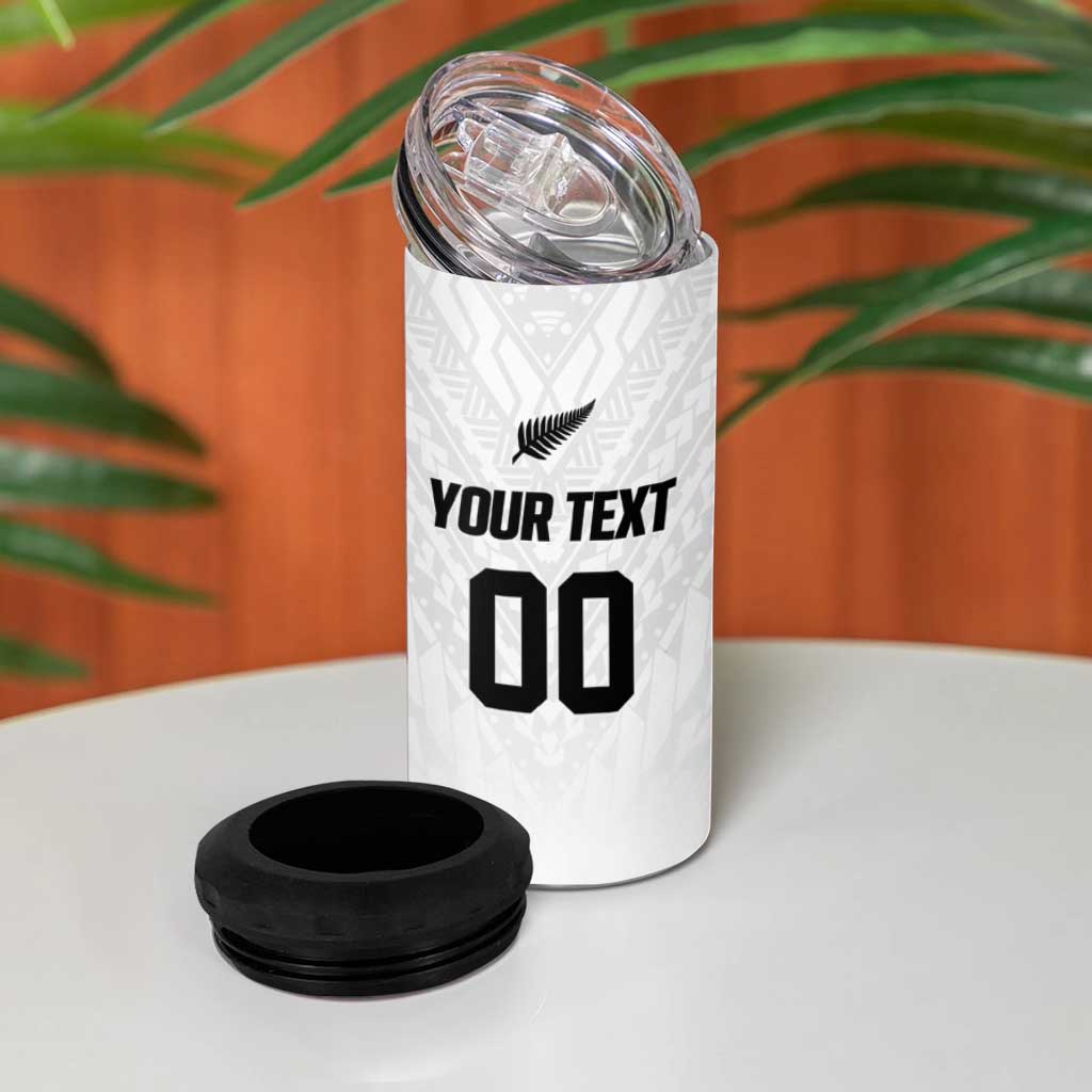 Custom Football New Zealand 4 in 1 Can Cooler Tumbler Aotearoa United White Version - Aussie Hoodie