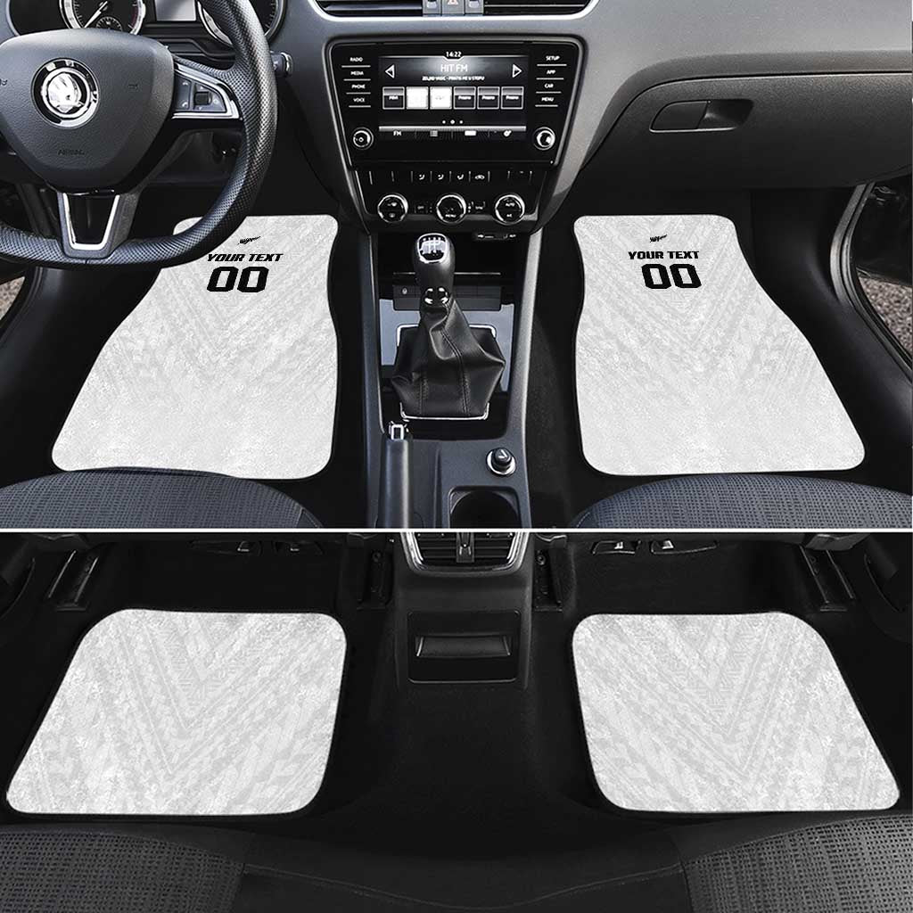 Custom Football New Zealand Car Mats Aotearoa United White Version - Aussie Hoodie