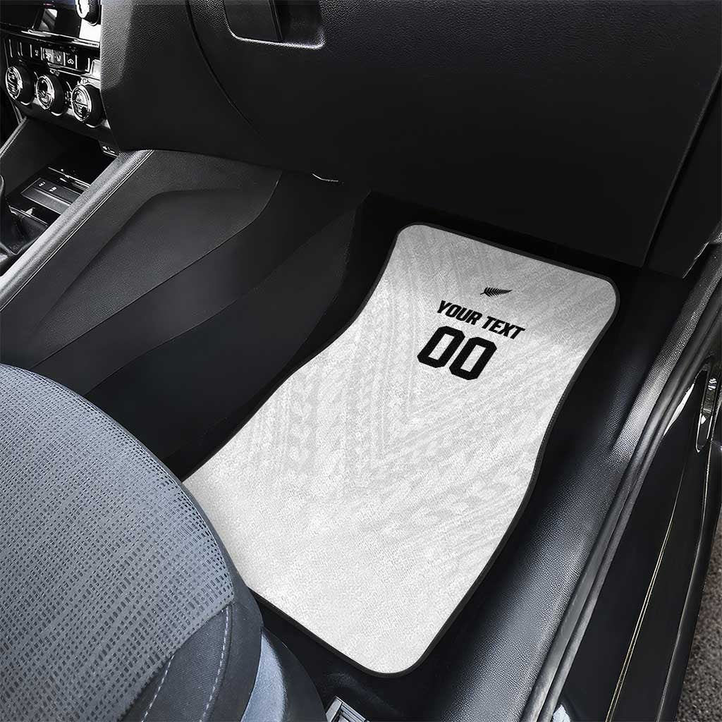 Custom Football New Zealand Car Mats Aotearoa United White Version - Aussie Hoodie