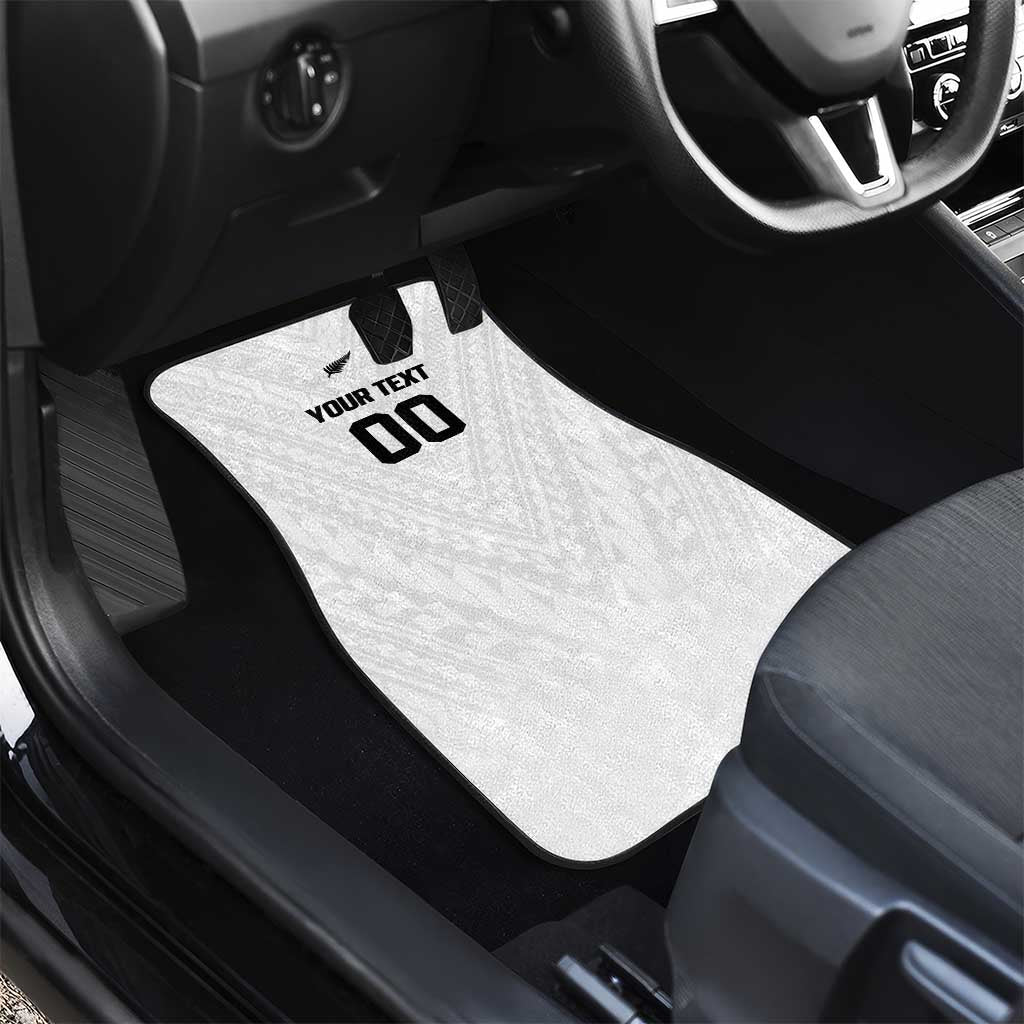 Custom Football New Zealand Car Mats Aotearoa United White Version - Aussie Hoodie